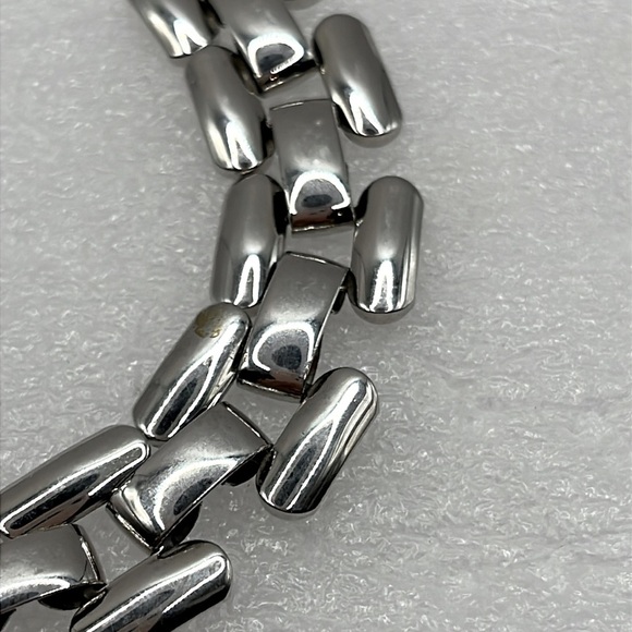 Napier Shiny Silver Bracelet Chunky Large Bracelet Vintage - Picture 8 of 9